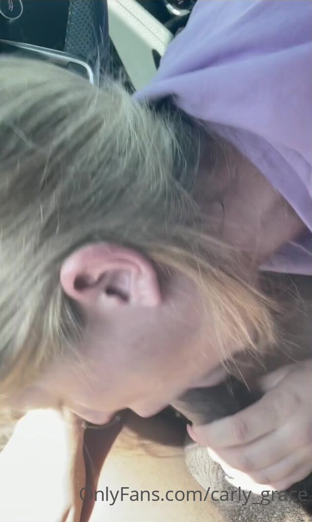 Carly Grace Slurping Cum in the Car