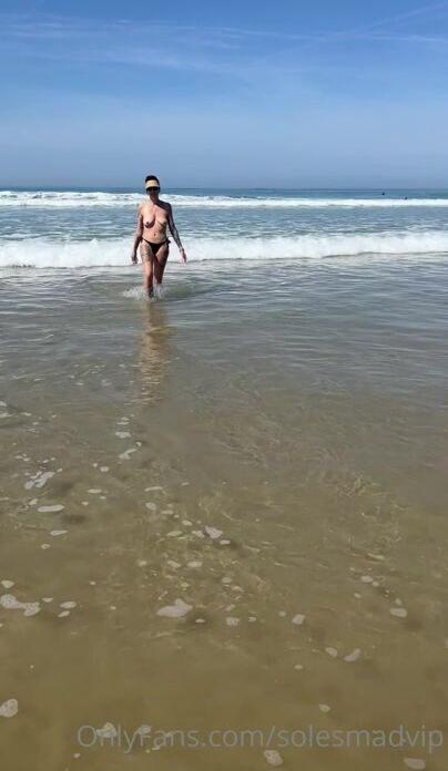 Goddess Solesmad Topless on the beach plus feet