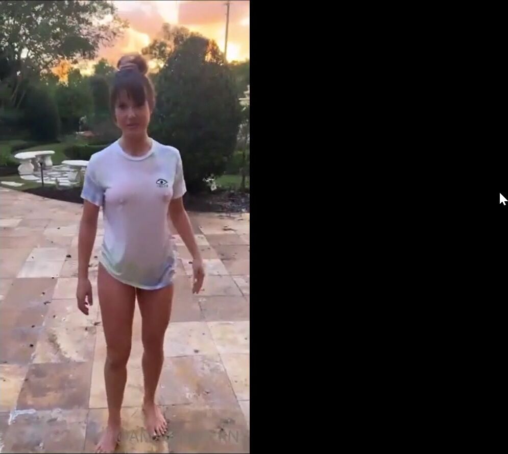 Amanda Cerny Nipple Wet T-Shirt & bare ass Video leaked