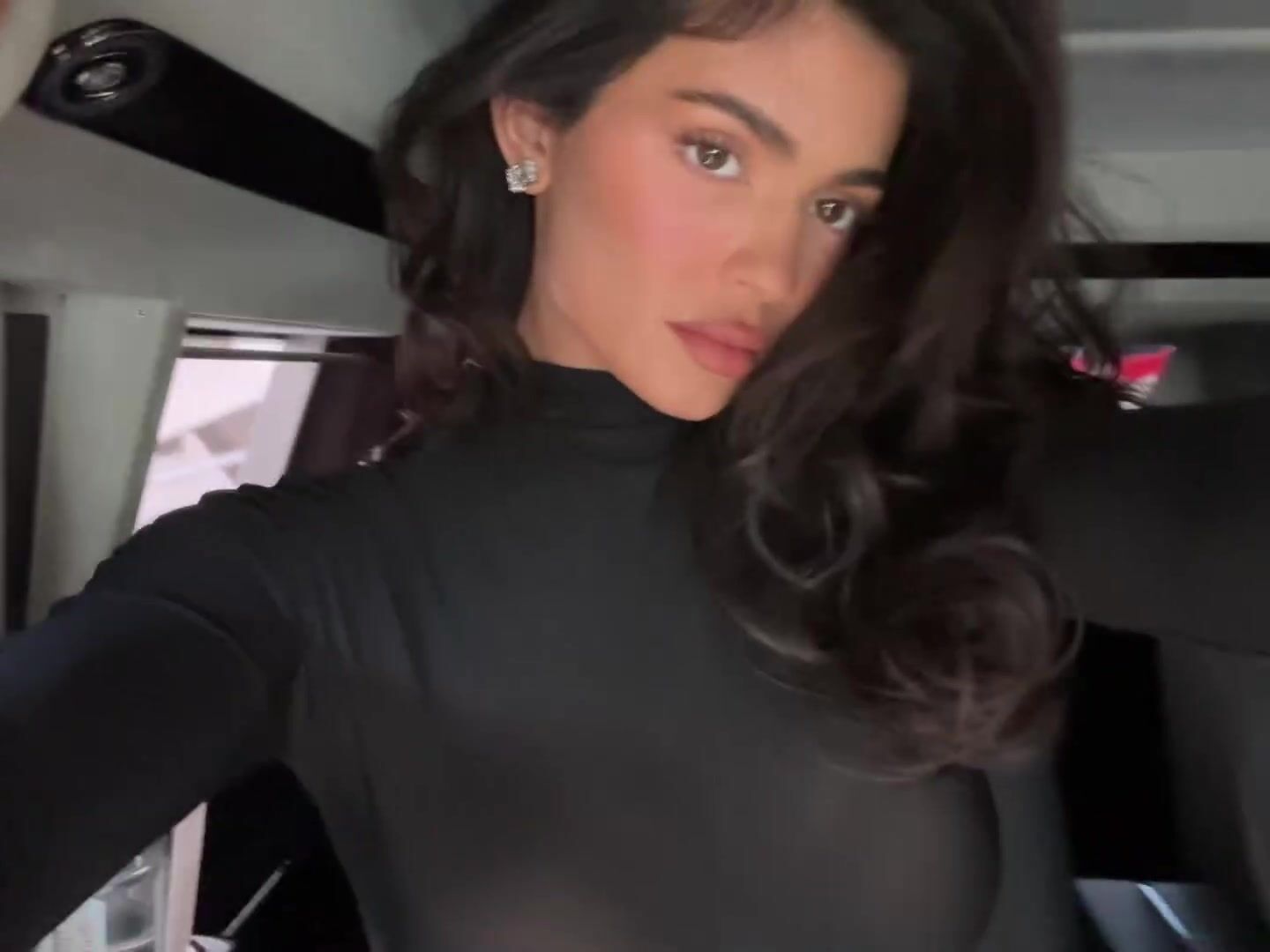 Kylie Jenner_Tits Black Sheer Top